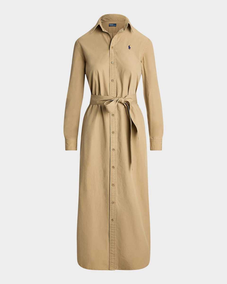 Belted Cotton Midi Shirtdress